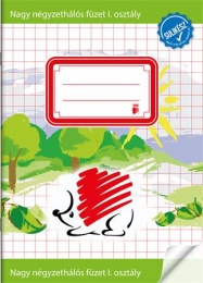 Füzet, tűzött, A5, nagy kockás, 32 lap, 1. osztály, ICO "Süni Sulikész"