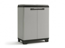 Szelektív hulladékgyűjtő szekrény, műanyag, KETER "Planet", szürke/fekete