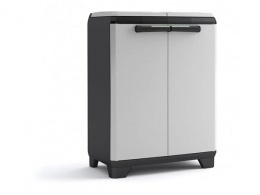 Szelektív hulladékgyűjtő szekrény, műanyag, KETER "Split Premium", szürke/fekete