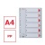 Regiszter, műanyag, A4, 1-6, ESSELTE, szürke